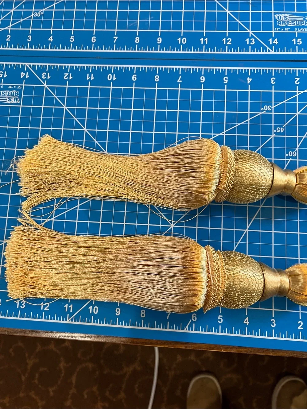 Large Gold Tassels. One pair.